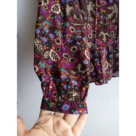 Maeve by Anthropologie "Janie" Purple Multicolor Floral Button Up Blouse size 4 - Picture 6 of 10